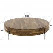WALNUT - Round wood coffee table D 120