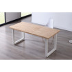 MATIKA - White extendable dining table in clear oak