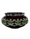 FROG - Schlicker-Vase aus Keramik, auberginenfarbe