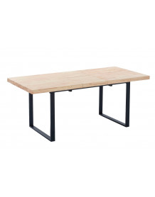 MATIKA - Table de repas extensible bois clair et acier