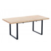 MATIKA - Tavolo da pranzo allungabile in legno chiaro e acciaio nero L180