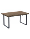 MATIKA - Tavolo da pranzo allungabile in legno scuro e acciaio nero L180