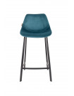 FRANKY 65 - Chaise de comptoir en velours bleu