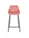 FRANKY 65 - Pink velvet counter stool