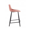 FRANKY 65 - Chaise de comptoir velours rose