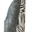 JUNGLE - Fauteuil bicolore tissu imprimé et velours gris