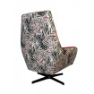 JUNGLE - Two-tone lounge chair with printed fabric and red velvet