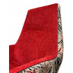 JUNGLE - Zweifarbiger Sessel aus bedrucktem Stoff und rotem Samt