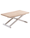 PRATIK - Wood and white steel convertible coffee table