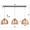 Dome Pendant Lamp with 3 shades