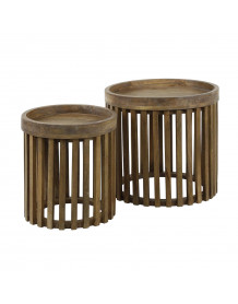 DAKOTA - Set of 2 round wood coffee table S