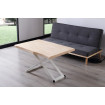 MATIKA - Table basse rehaussable bois et acier blanche L120