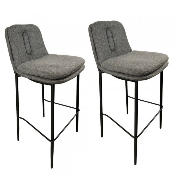 TURIN - Dark Gray fabric bar chair