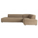 FAT FREDDY - Large brown rib right corner comfortable sofa