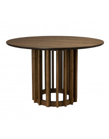 BARLET - Table de repas ronde en bois de noyer D120