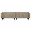 STATEMENT - Eco leather grey fabric 4 seaters sofa
