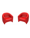 BLOW - 2 red armchairs for outdoor use