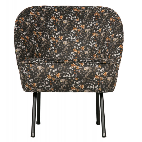 VOGUE - Black floral velvet armchair