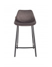 FRANKY 65 - Grey velvet counter stool