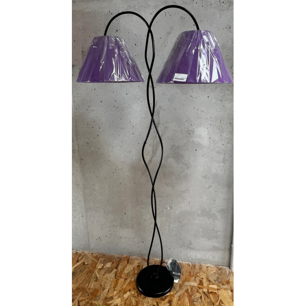 DUO - Lámpara de pie con 2 pantallas moradas