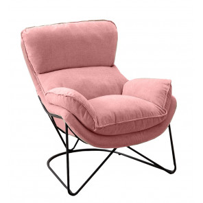 Fauteuil Easy velours rose