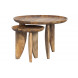 HIGH HEELS - Juego de 2 mesas de centro redondas en madera marrón