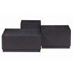 PIM - Set de 3 tables basses carrées en bois noir