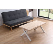 KAMILA - Table basse rehaussable bois et acier blanc L120