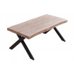 KAMILA - Table basse rehaussable bois et acier noir L120