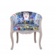 ESPERANZA - Sessel aus Samt mit Aufdruck, blau
