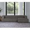 BEAN - Right corner sofa 5 seats grey velvet L305