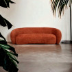 MOON - Sofá de 3 plazas en tejido bouclé naranja