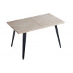 ROBLE - Mesa de comedor extensible de madera y acero, 8 plazas, negra L 140