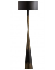 BLACKOUT TOO - Lámpara de pie de metal negro y dorado