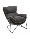 EASY - Grey velvet armchair