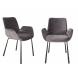 BRIT - Set of 2 grey velvet dining chairs