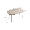 MATIKA - Mesa de comedor redonda extensible de madera y acero blanco