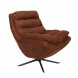 VINCE - Cómodo sillón en terciopelo marrón.