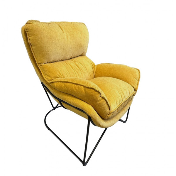 EASY - Sessel aus Samt, orangefarbenem