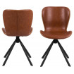 BOSTON - Chaise design aspect cuir marron mathi