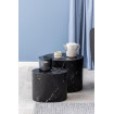OVAL - Set de tables aspect marbre noir