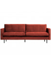 RODEO - 3-seater brown velvet sofa