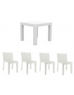 JUT - Mesa y 4 sillas blancas