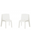 Q4 - Lot de 2 chaises blanches d'extérieur Slide