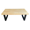 Table basse reglable hauteur bois et acier noir L120