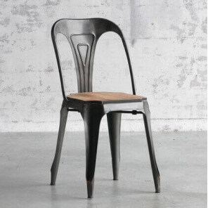 MULTIPL'S - Iron chair with wood seat