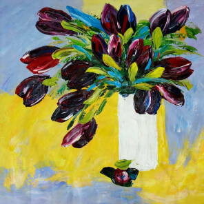 Gemälde Schwarze Tulpen 4932