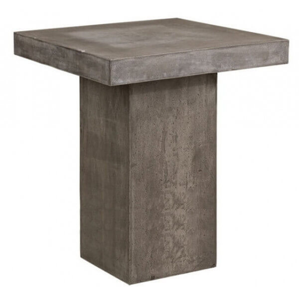 Table haute béton carrée