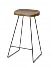 WOOD - Minimalist wood and steel bar stool