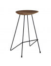 SAFARI - Minimalist wooden and steel bar stool